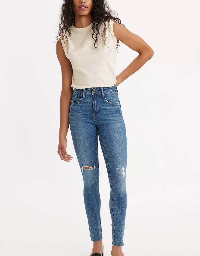 Levi's 721 High Rise Skinny Women's Distressed Jeans Medium Wash SIZE 25x30